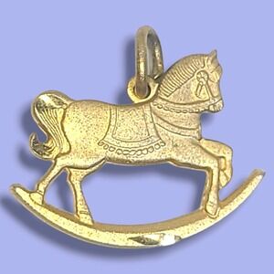 Vintage Gold‎ Tone Rocking Horse Charm
